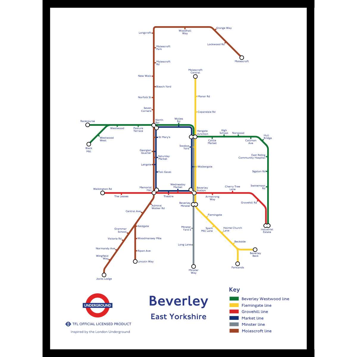 BEVERLEY UNDERGROUND JIGSAW MAP HPCUG1000